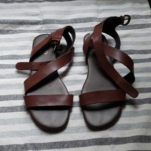 Brown flat sandals